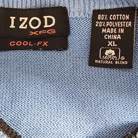 Izod XFG Cool-FX vneck sweater blue black trim size XL - Picture 7 of 7
